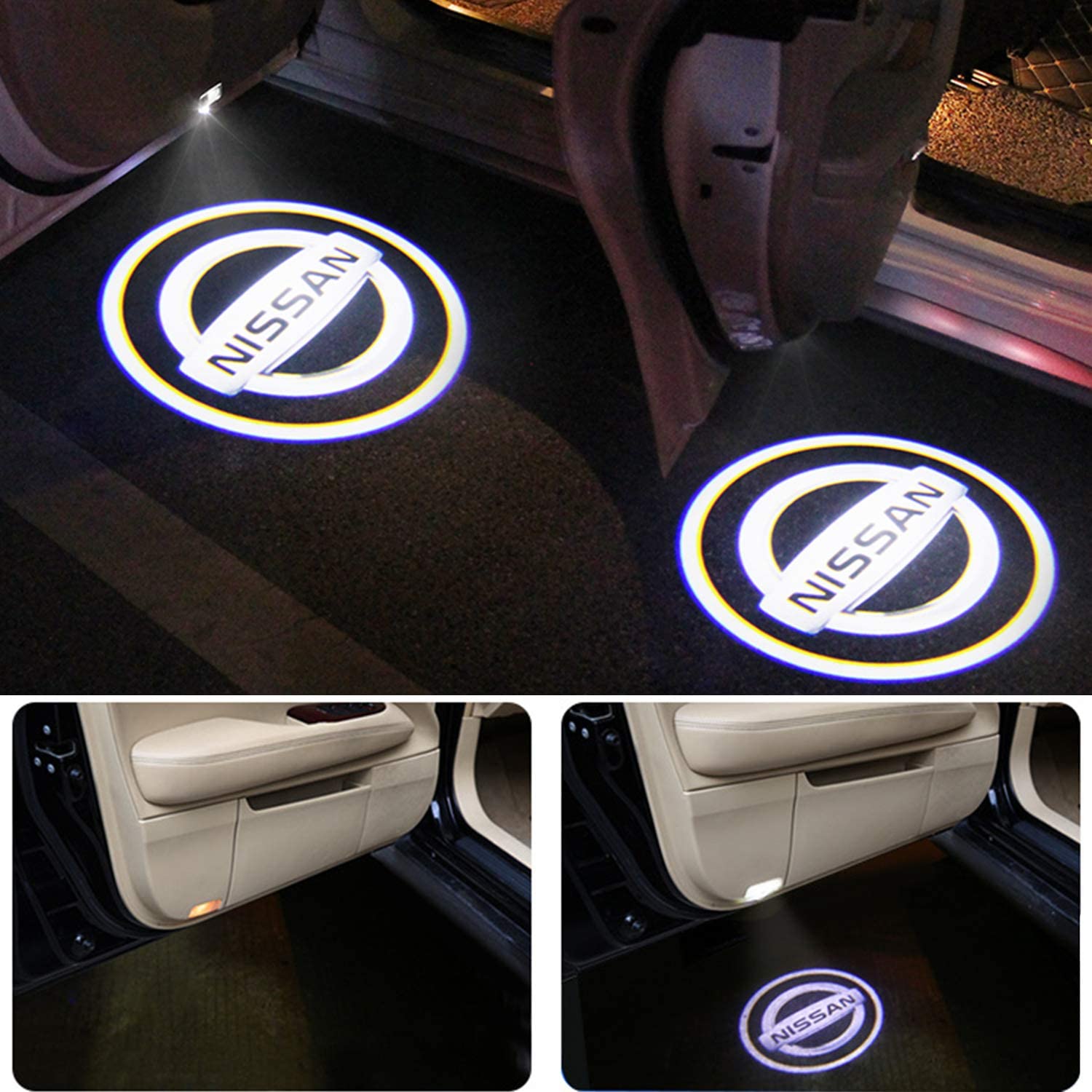 Car Door Lights Projector Shadow Ghost Lights Welcome Emblem Lamp For Nissan Altima/Armada