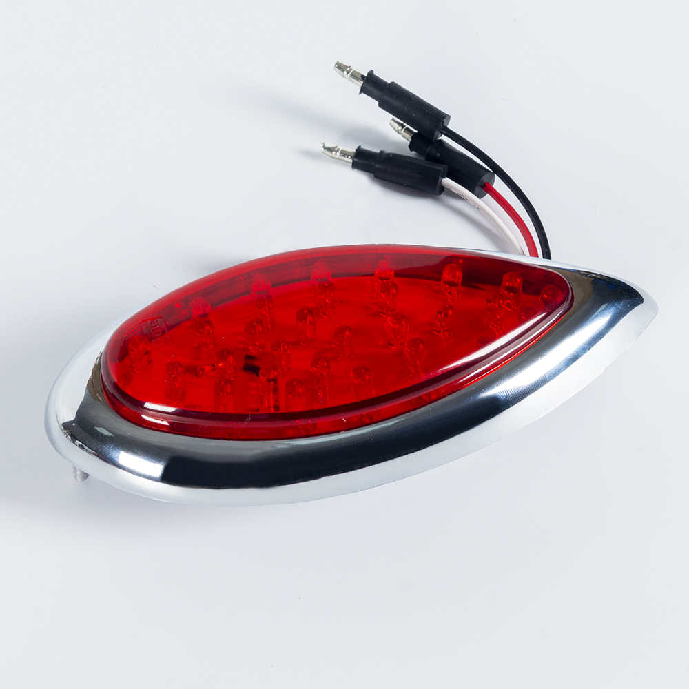 Red LED Marker Clearance Light with Chrome