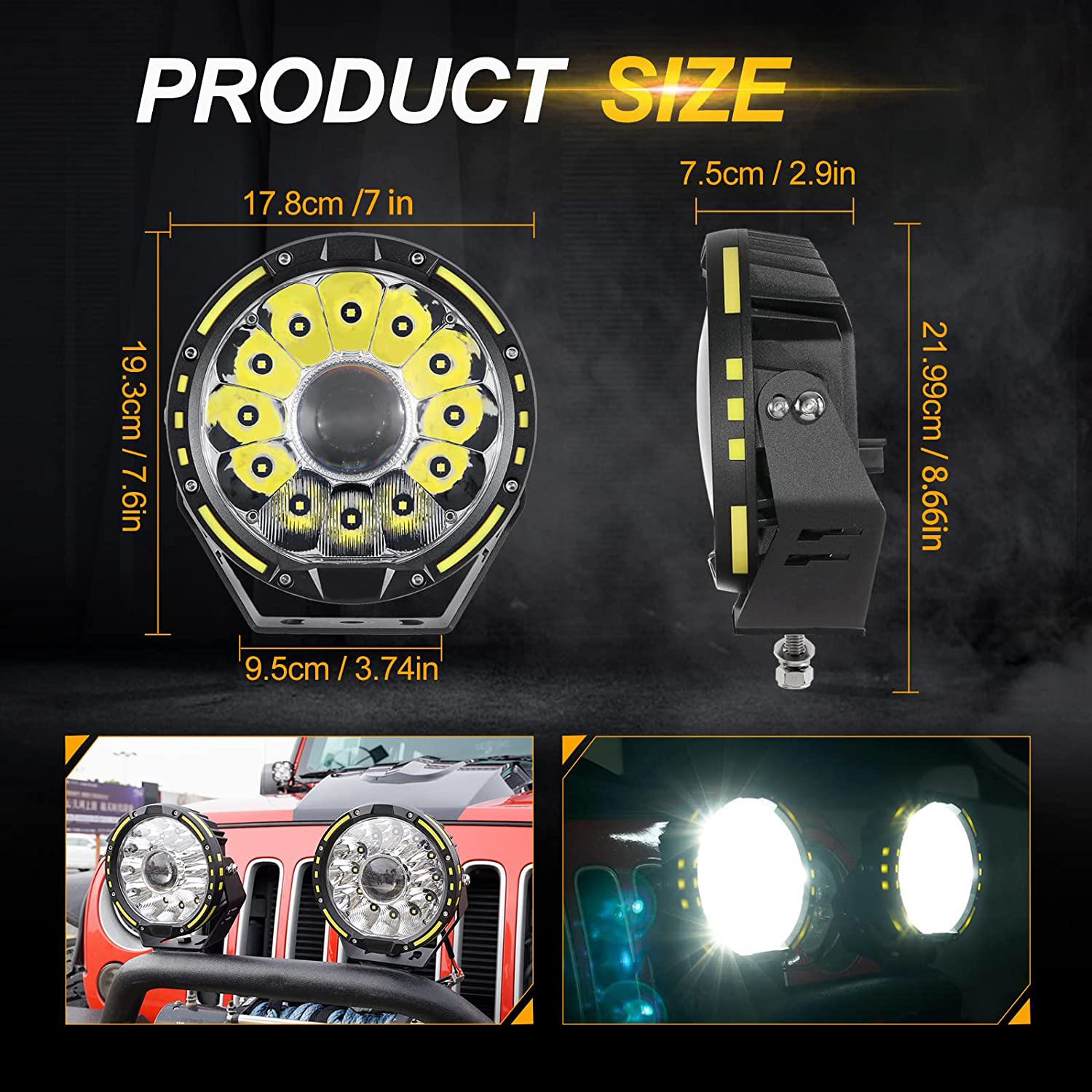7 Inch Offroad Led Driving Round Work Light
